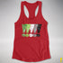 Distressed Aromantic Pride Exclamation Points Women's Racerback Tank - Red